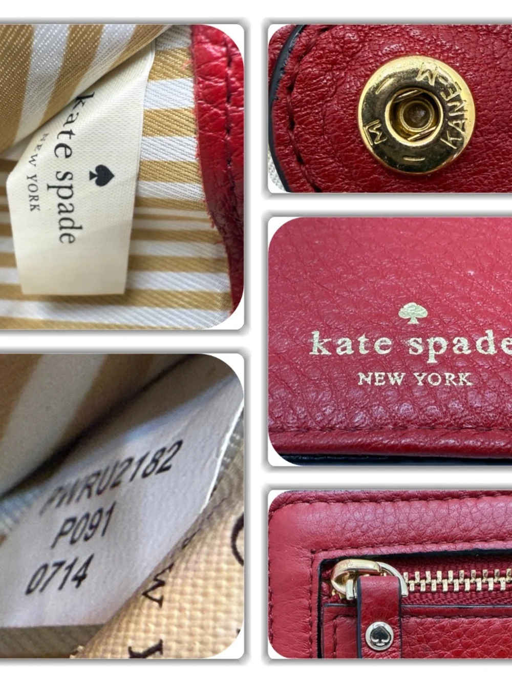 ECLECTIC KATE SPADE RED PEBBLED WALLET!